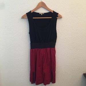 BEBOP Red & black dress with small gold zippers